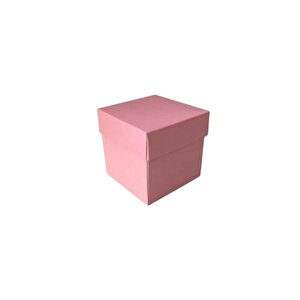 Komple Karton Kutu Düz Renk 6x6x6 Cm (25 Adet)  Pembe