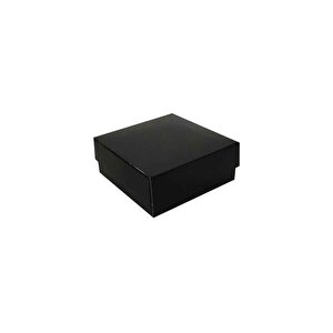 Komple Karton Kutu Düz Renk 8x8x3 Cm (25 Adet)  Siyah