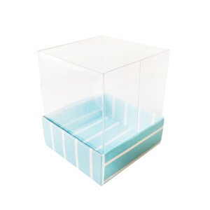 Asetat Kutu Altı Karton Çizgili Model 5x5x5 Cm (25 Adet)  Mavi