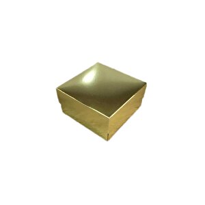 Komple Karton Kutu Düz Renk 10x10x5 Cm  (25 Adet)  Gold