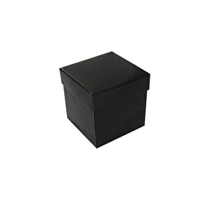 Komple Karton Kutu Düz Renk 7x7x7 Cm (25 Adet)  Siyah