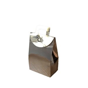 Kına Ve Çerez Çantası Karton Düz 7.5x11x4  Cm (20 Adet)  Gümüş