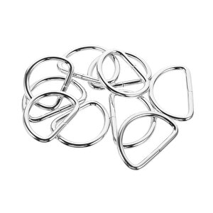 Anahtarlık Montaj Halkası D Çanta Bağlantı Halkası 24x16 Mm (100 Adet)  Gümüş