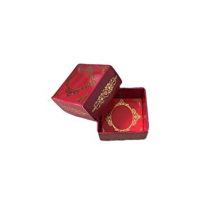 Komple Karton Kutu Saray Desen Gold Yaldız 4x4x2 Cm (50 Adet)  Bordo