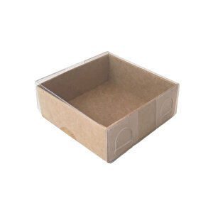 Asetat Kapaklı Karton Kutu 6x6x2.5 Cm (50 Adet)  Kraft