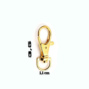 Anahtarlık Klipsi Istakoz Döner Klips Kanca 3.5 Cm (25 Adet)  Altın