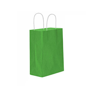 Kağıt Hediye Çantası Düz Renk Büyük Boy 25x31 Cm (25 Adet)  Koyu Yeşil