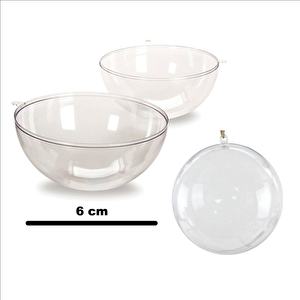 Şeffaf Mika Küre Top 6 Cm (24  Adet )