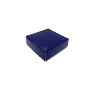 Komple Karton Kutu Düz Renk 6x6x2.5 Cm (25 Adet)  Lacivert