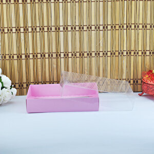Asetat Kapaklı Karton Kutu 15x12x3 (50 Adet)  Pembe