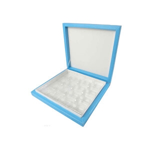 Karton Çikolata Kutusu 16 Lı Separatörlü 23.5 X 22.5 Cm   Mavi
