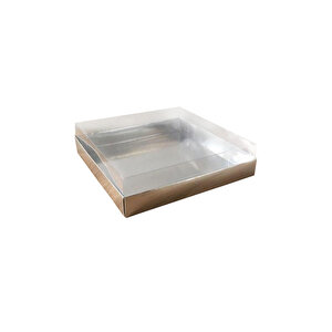 Asetat Kapaklı Karton Kutu Havlu Kutusu 20x20x5  Cm (10 Adet)  Gümüş