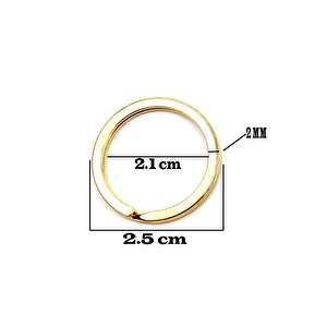Zincirsiz Boş  Yassı Model Anahtarlık Halkası  2.5 Cm (50 Adet)  Gold
