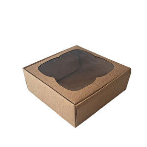Çerçeveli Karton Kutu 8x8x3 Cm (50 Adet)  Kraft