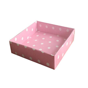Asetat Kapaklı Karton Kutu 12x12x3 (50 Adet)  Puantiyeli Pembe