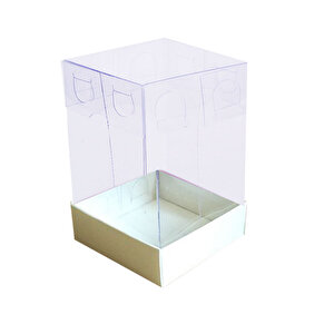 Asetat Kutu Altı Karton 5x5x8 Cm (50 Adet)  Krem