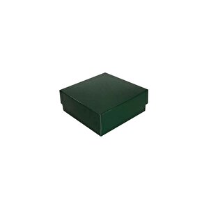 Komple Karton Kutu Düz Renk 9x9x3 Cm (25 Adet)  Yeşil