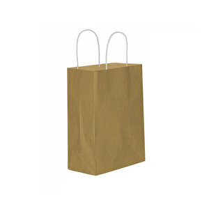 Kağıt Hediye Çantası Düz Renk Büyük Boy 25x31 Cm (25 Adet)  Kraft