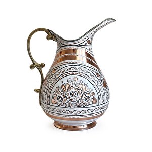 Erzincan El İşleme Bakır Sürahi Beyaz