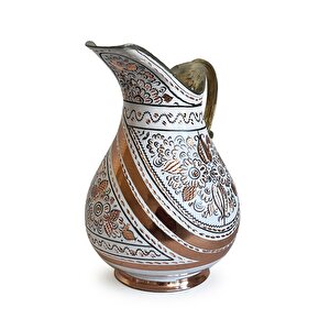 Erzincan El İşleme Bakır Sürahi Beyaz