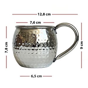 Luna Petekli Bakır Kupa Bardak Mug Nikel Kaplama