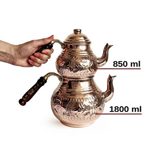 Shark Anatolia El İşleme Klasik Bakır Çaydanlık No:2 Kalın
