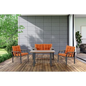 Nergiz 2 1 1 Masa Bahçe Balkon Mobilyası,turuncu