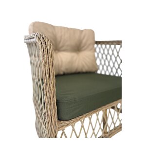 Tire 2 1 1 Masa Bahçe Balkon Mobilyası,bambu Yeşil