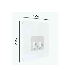 3 Adet 7x7cm Yedek Süper Güçlü Yapışkanlı Askı, 20kg Banyo - Mutfak Raf Tutucu Sticker, Delmesiz