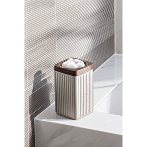 Lines Serisi Açık Gri Banyo Seti, 5 Parça Akrilik Organizer, Sabunluk, Diş Fırçalık, Pamukluk Takımı 3386