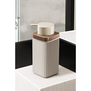 Lines Serisi Açık Gri Banyo Seti, 5 Parça Akrilik Organizer, Sabunluk, Diş Fırçalık, Pamukluk Takımı 3386
