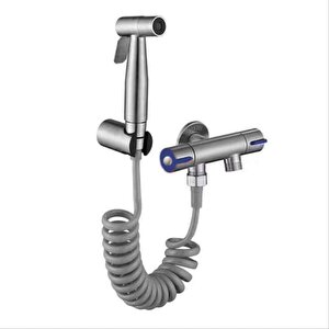 Kolay Montajlı Klozet & Banyo Temizleme Seti Basınçlı Spiral Hortumlu Wc Temizleyici
