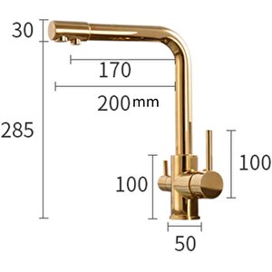 Gold Arıtma Çıkışlı Eviye Bataryası 3 Yollu Arıtmalı 360 Döner Borulu Musluk