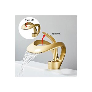 Lüks Gold Altın Şelale Lavabo Bataryası