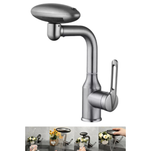 Fonksiyonel Banyo Lavabo Bataryası - Saç Yıkama-abdest-hijyen Tasarımı Lavabo Musluğu Abs Plastik