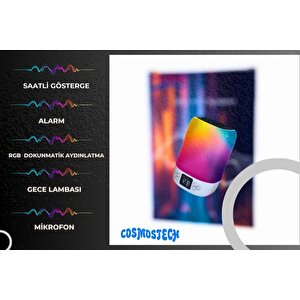 Cosmostech Dy20k Karaoke Bluetooth Hoparlör, Rgb Işıklı, Alarm Saat, Uyku Mod Özel Sesli,kablosuz speaker