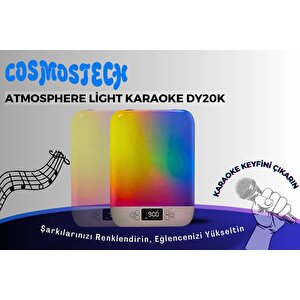 Cosmostech Dy20k Karaoke Bluetooth Hoparlör, Rgb Işıklı, Alarm Saat, Uyku Mod Özel Sesli,kablosuz speaker