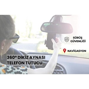 Cosmostech Araç Dikiz Aynası Telefon Tutucu Standı 360° Derece Ayarlanabilir, Masaüstü, Koltuk Arkası Telefon Tutacağı car holder