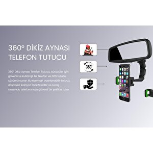 Cosmostech Araç Dikiz Aynası Telefon Tutucu Standı 360° Derece Ayarlanabilir, Masaüstü, Koltuk Arkası Telefon Tutacağı car holder