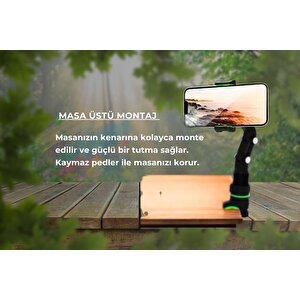 Cosmostech Araç Dikiz Aynası Telefon Tutucu Standı 360° Derece Ayarlanabilir, Masaüstü, Koltuk Arkası Telefon Tutacağı car holder