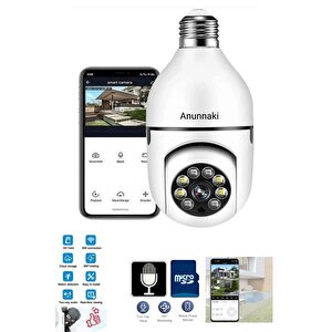 360 Ptz Ip Kamera Gece Görüş Kablosuz Bebek Evcil Hayvan Güvenlik Akıllı Ampul Wifi Kamera E27 Duy