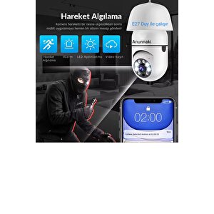 360 Ptz Ip Kamera Gece Görüş Kablosuz Bebek Evcil Hayvan Güvenlik Akıllı Ampul Wifi Kamera E27 Duy