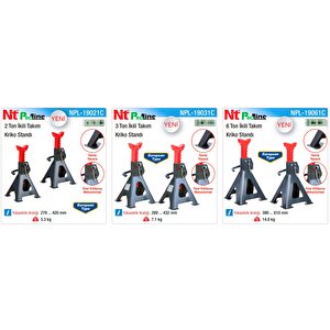 Ntproli̇ne Kriko Standı 2 Ton 4 Ayaklı Emniyet Pimli 19021c