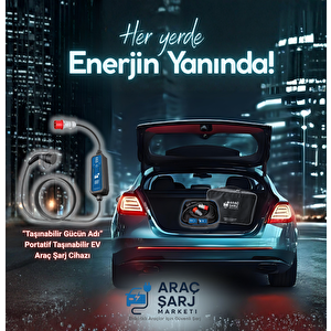 Huzur Elektrik 22kw 32a 5m Kablolu Portatif Taşınabilir Ev Araç Şarj Cihazı