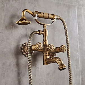 Özel Tasarım Nostaljik Antik Küvet Banyo Batarya Seti