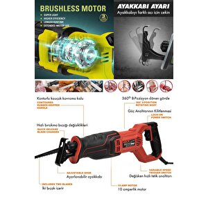750w Bakır Sargılı 6 Kademe Devir Ayarlı Tilki Kuyruğu Testere