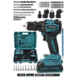 21v Çift Akülü 4 Başlıklı Kömürsüz Motor Darbeli Şarjlı Akülü Vidalama
