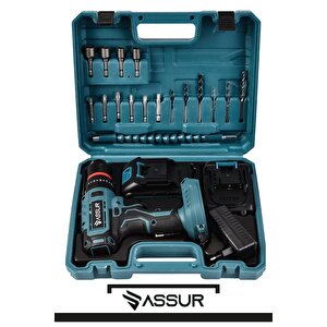 12v Çift Akülü Darbeli Şarjlı Matkap Dijital Göstergeli Akülü Vidalama