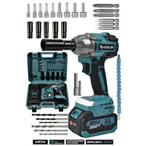 Pro 21v Çift Akülü Kömürsüz Darbeli Matkap Somun Sıkma Sökme