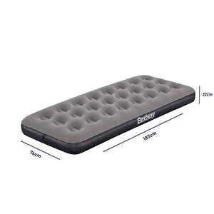 Single Tek Kişilik Şişme Yatak + El Pompası Ve Yastık 185x76x22cm 671gy Bw142